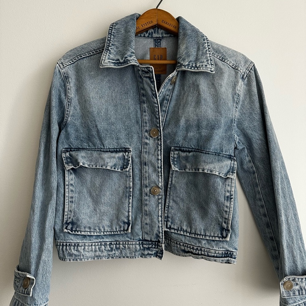 GAP Blue Jean Jacket Cropped Vintage Style